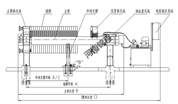 压滤机隔膜滤板剖面图图片